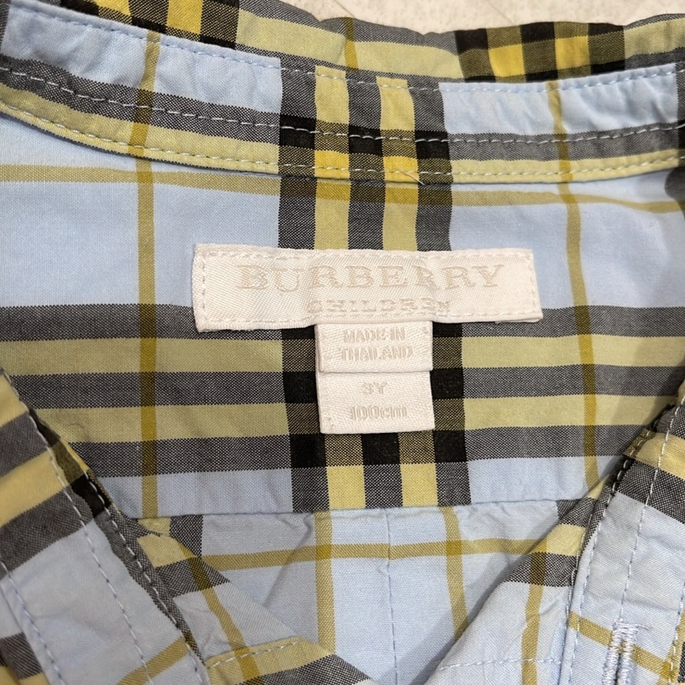 Burberry classic check plaid short sleeve polo shirt, size 3 - Picture 3 of 6
